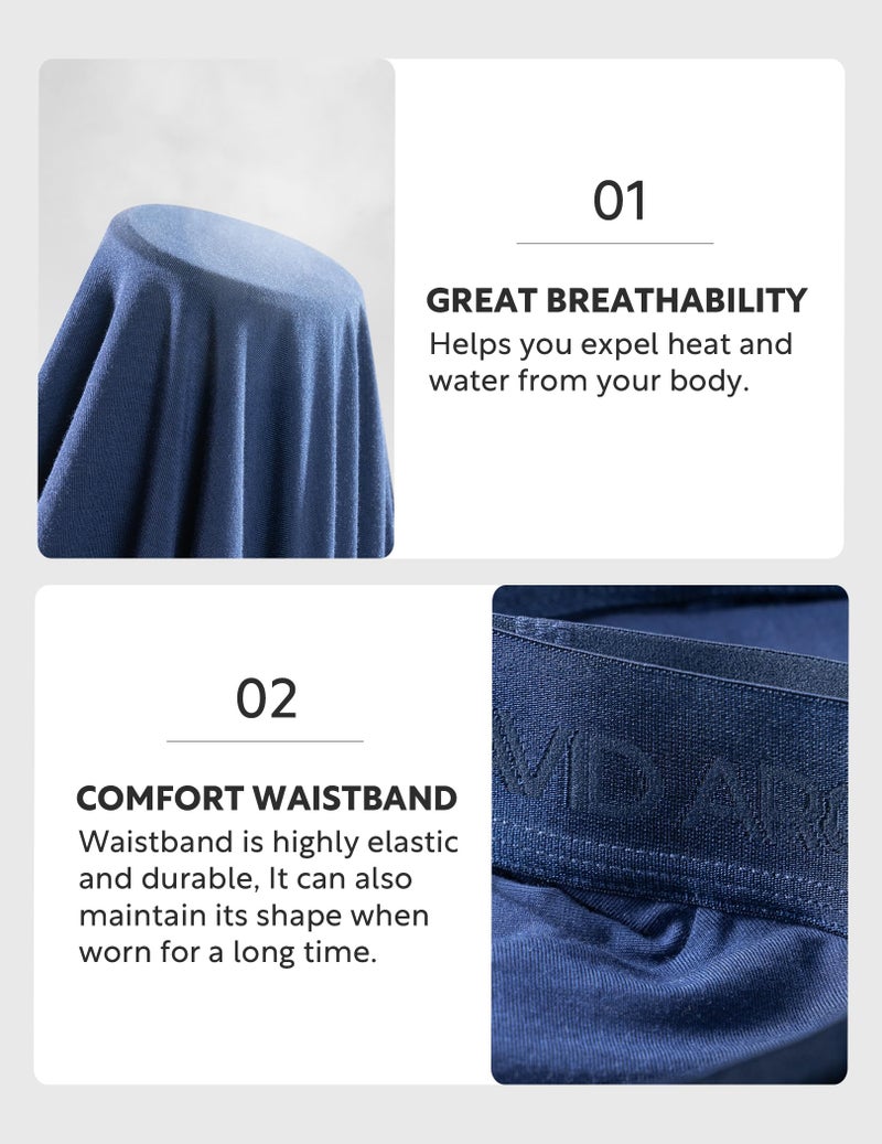 DAVID ARCHY Men's Briefs Modal No Fly Underwear Support Pouch Soft Comfort Briefs for Men 4 Pack (L,Black/Dark Gray/Navy Blue/Wine) - Image 5